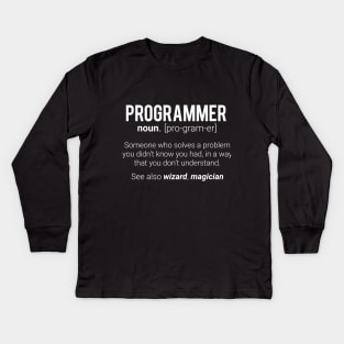 Funny Programmer Meaning Design - Programmer Noun Defintion Kids Long Sleeve T-Shirt